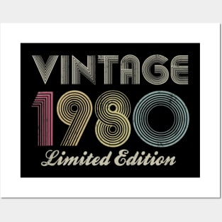 40th Birthday Gift 1980 Vintage Limited Edition 40 Years Old Posters and Art